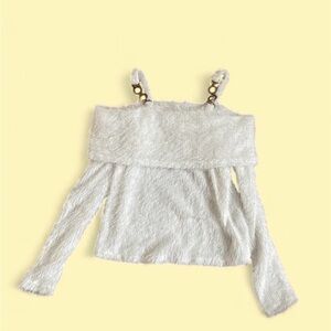 Chic White Textured Sweater